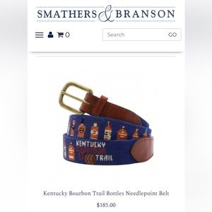 Kentucky Bourbon Trail needlepoint belt